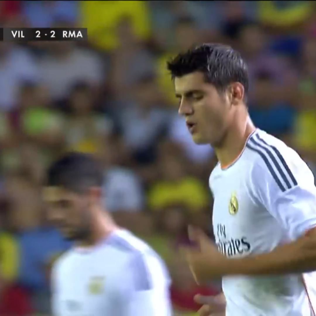 Camiseta Match utilizada por Morata en la jornada 4 contra el Villareal en el debut de Bale 3