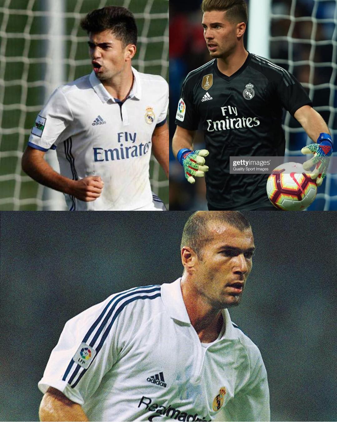 Pequeño homenaje en el museo a la familia Zidane con las camisetas usadas por los tres jugadores que vistieron la Zam...