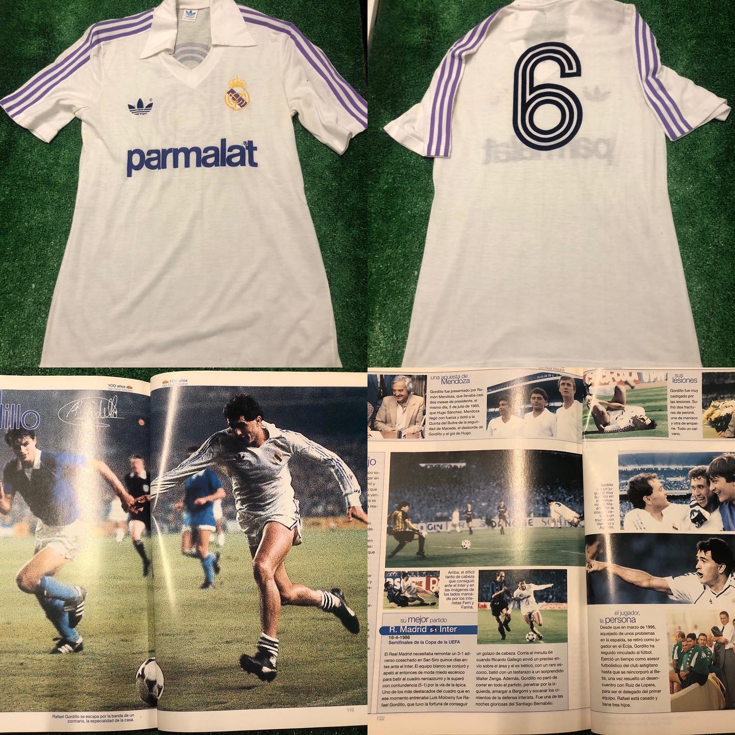 Camiseta Match worn utilizada por el gran carrilero Rafa Gordillo en la temporada 1985/1986 en el partido de la Jorna...