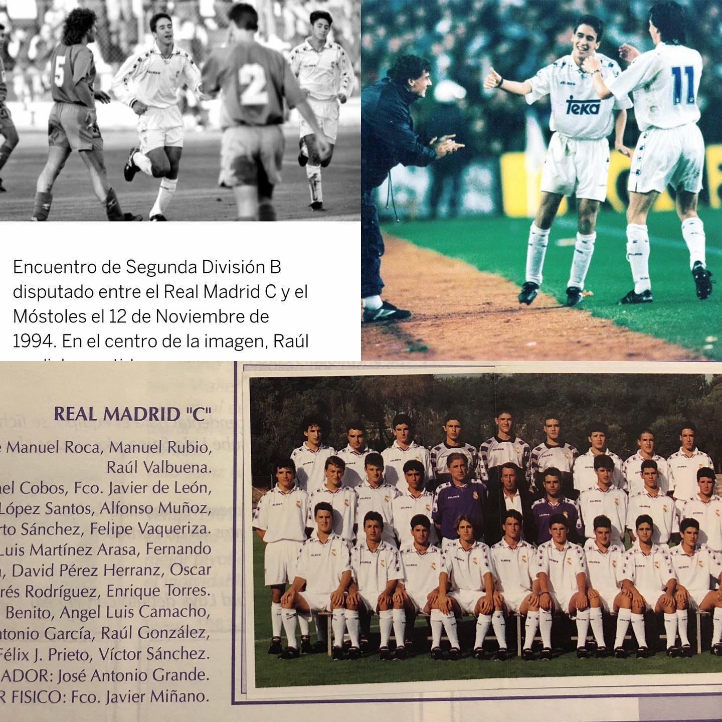 Hoy viajamos hasta 1994,cuando el gran @raulgonzalez después de debutar con el 1 equipo Del Real Madrid y anotar un g...