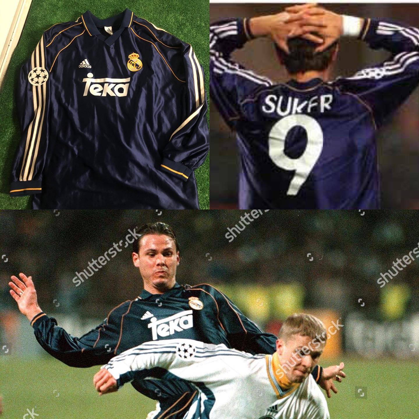 Camiseta de champions de ese fatídico partido de la Historia del club blanco, con una curiosidad, que sólo se utilizó...