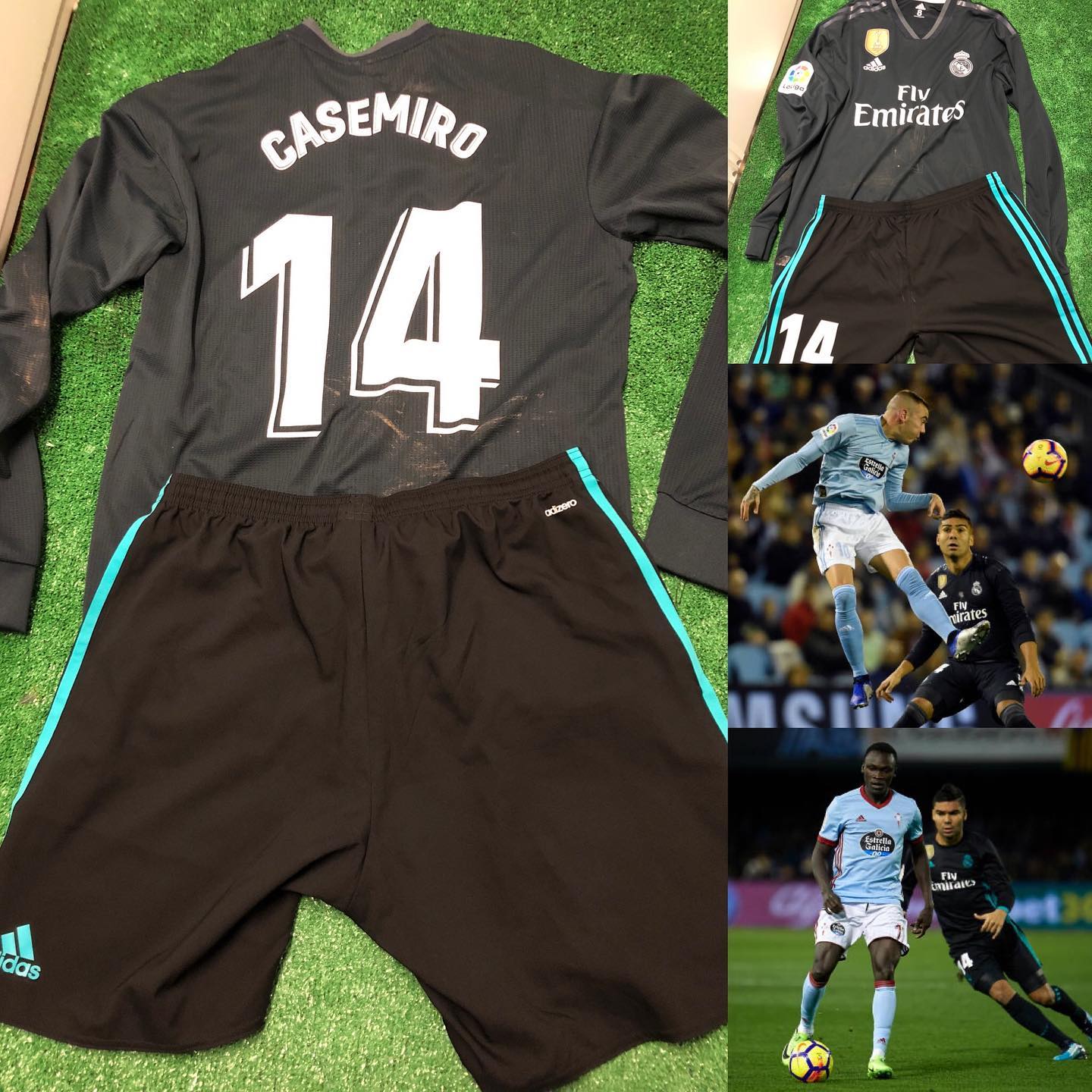 Camiseta y pantalón  Match del gran mediocentro Carlos Enrique @casemiro utilizados en los dos partidos de Vigo en la...