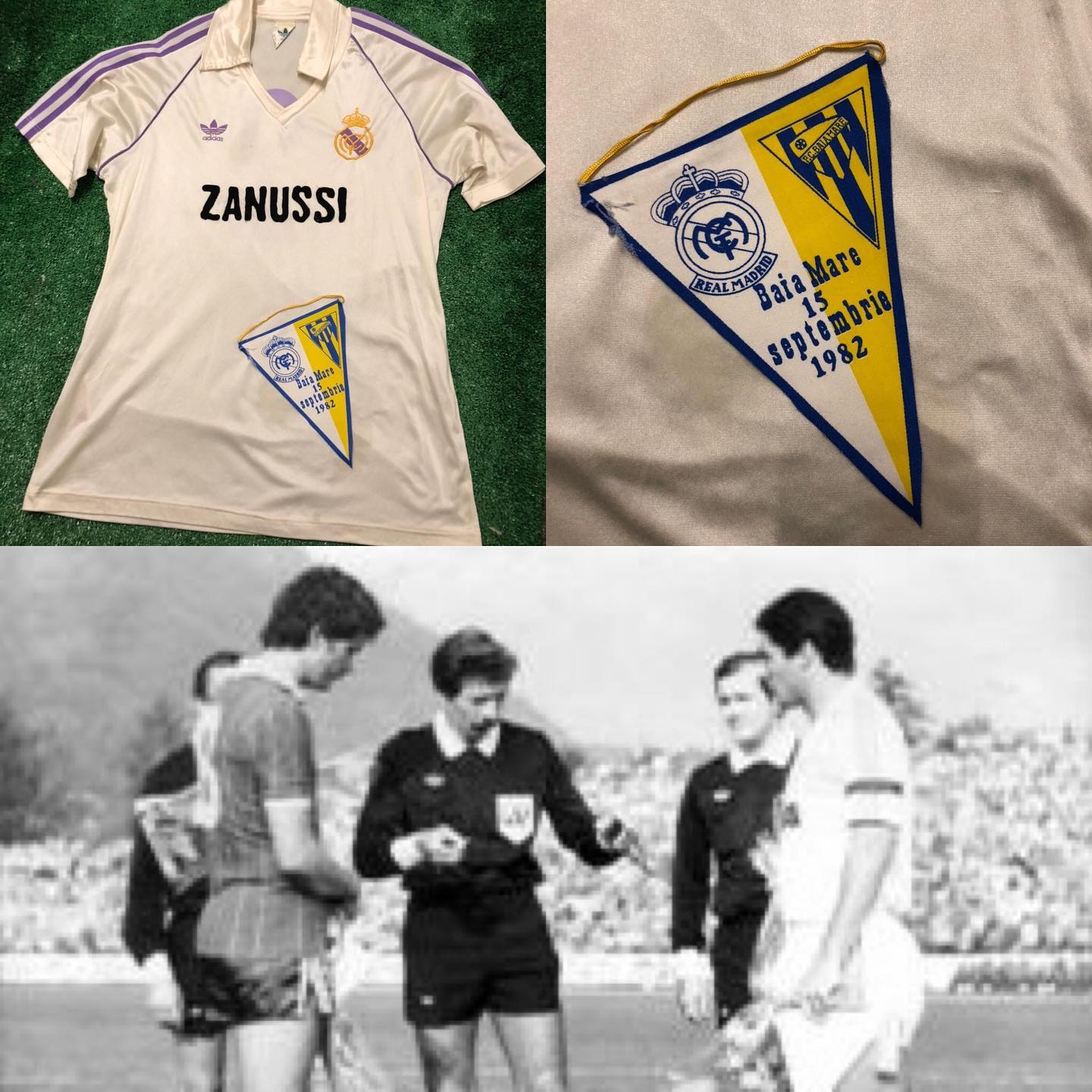 Os enseñamos la zamarra del partido de ida y el banderin regalado a los jugadores Del Real Madrid, de la eliminatoria...