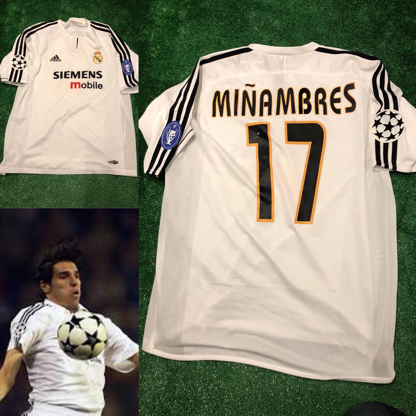 Camiseta Match worn de Miñambres del partido real madrid Marsella de septiembre de 2003