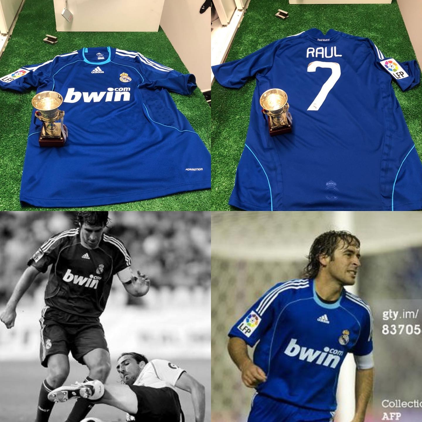 Camiseta Match worn usada por el legendario 7 del club blanco @raulgonzalez usada en la tercera jornada de liga contr...