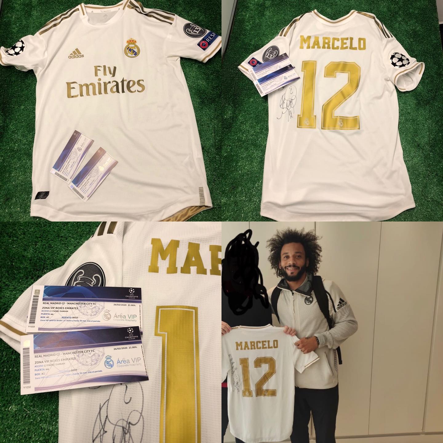 Camiseta Match worn regalada por  Marcelo del partido Real Madrid City de la ida de champions