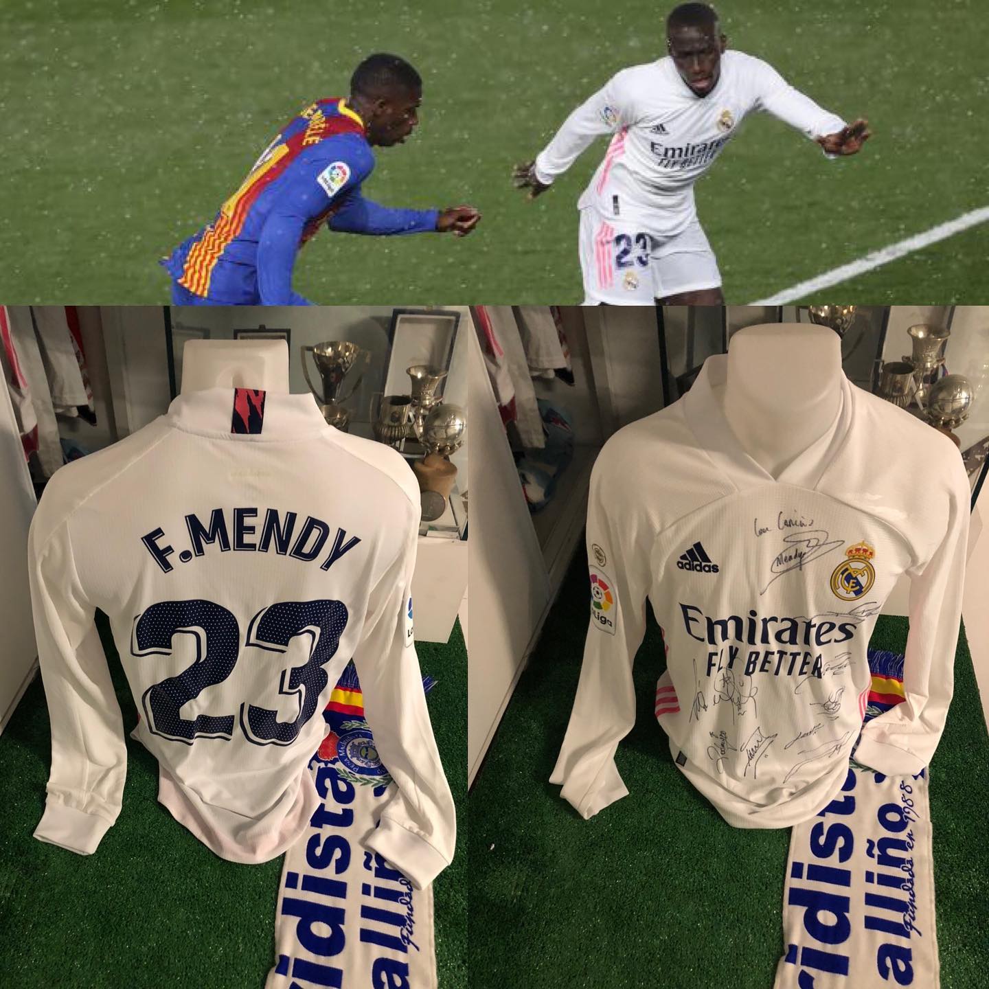 Camiseta Match usada y regalada tras el partido por @ferland_mendy en el partido Real Madrid 2 Barcelona 1