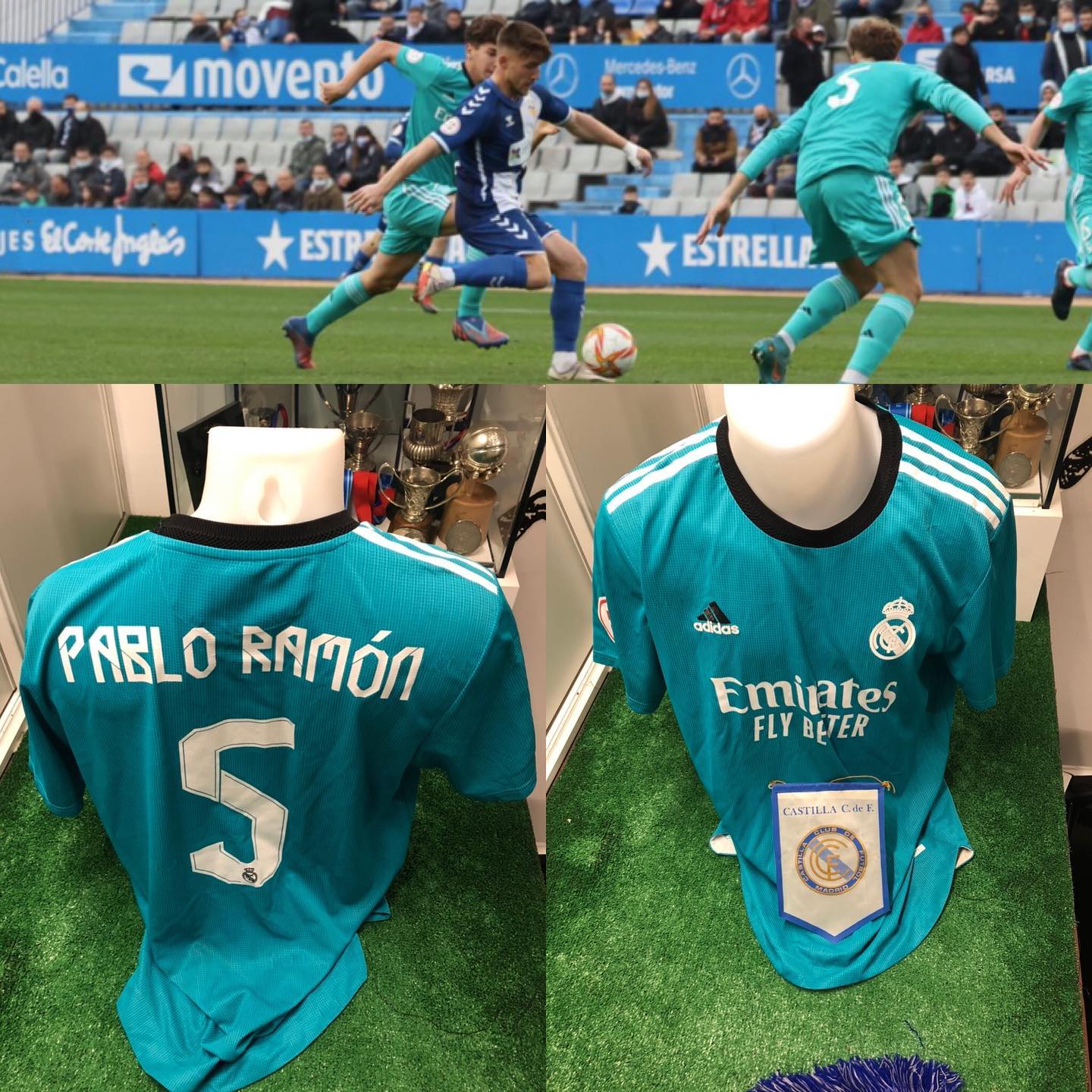 Camiseta de Pablo Ramon utilizada por el Central Madridista contra el equipo catalán Sabadell, un histórico que jugó ...