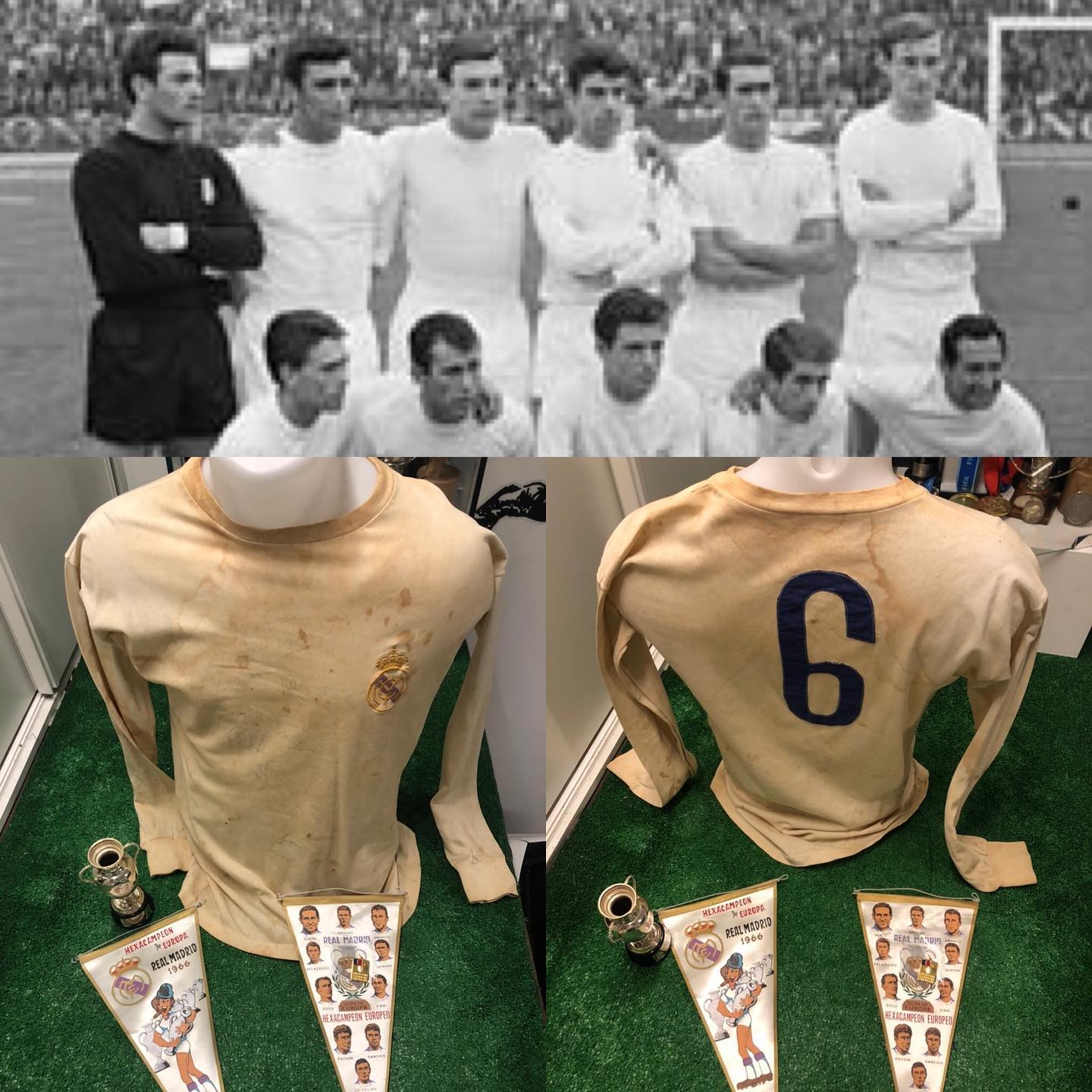 Espacio dedicado en el #museomerengue a la 6 copa de Europa con la camiseta de Pirri, ese día vistió el número 6, ade...