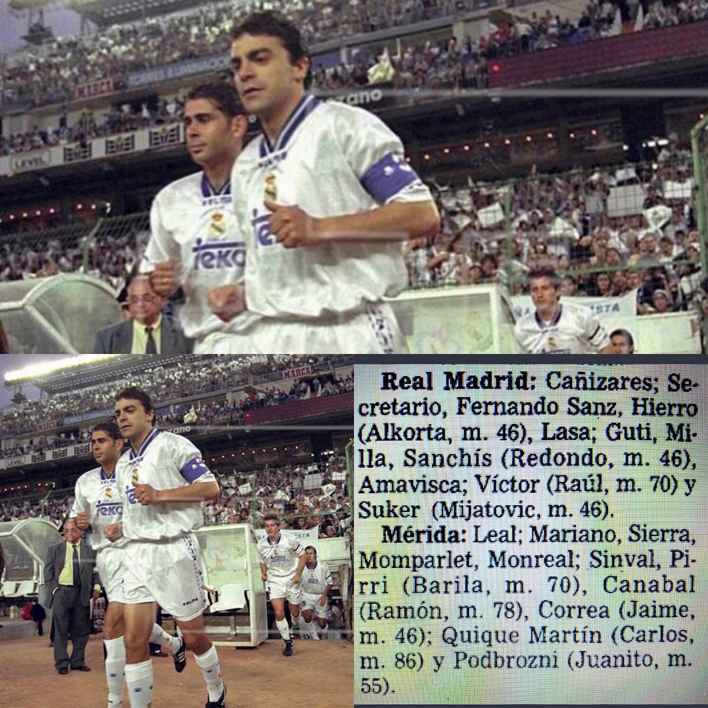 Hoy vamos con una camiseta muy curiosa, utilizada un 17 de junio de 1997 para celebrar el título de liga Del Real Madrid