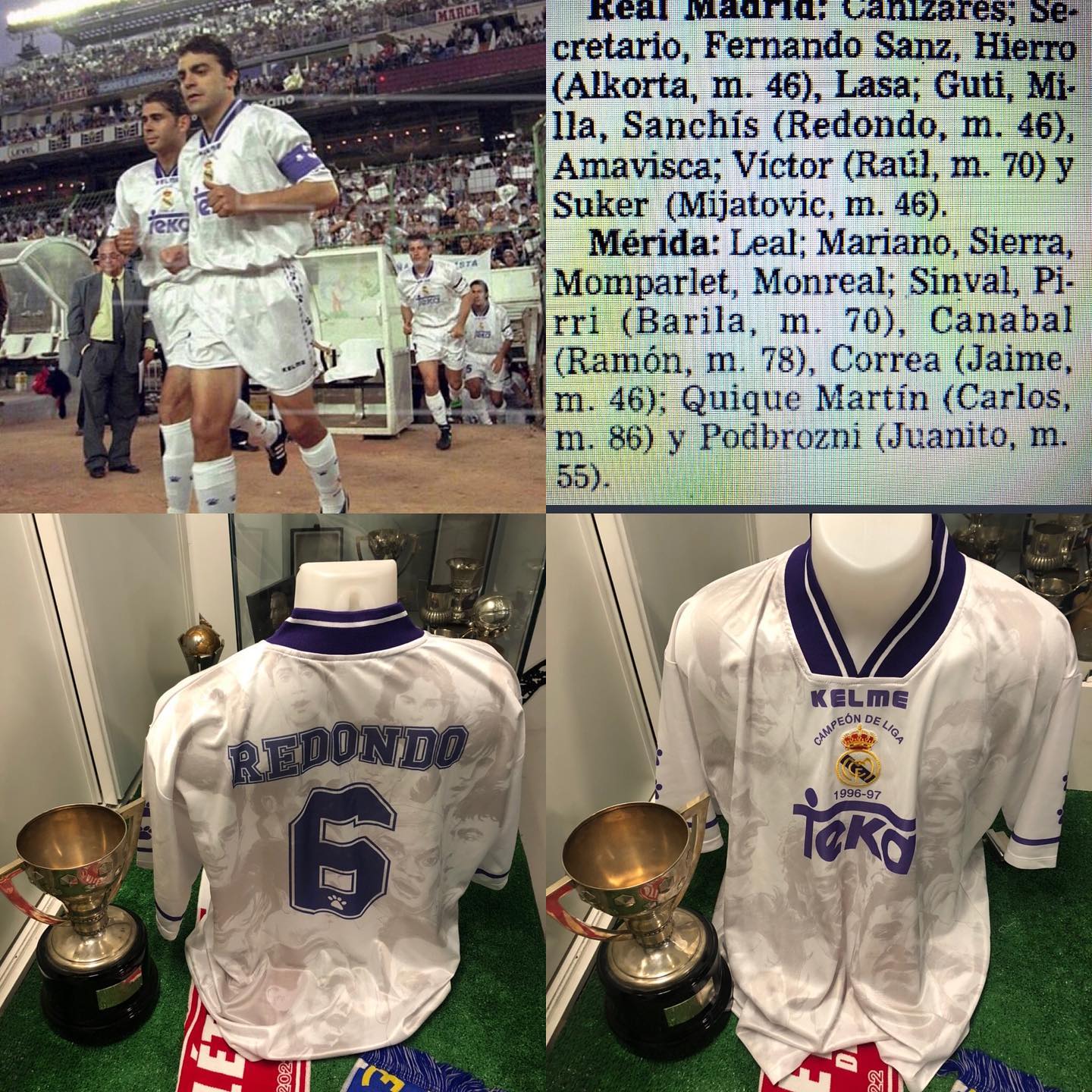Camiseta de Don Fernando Carlos Redondo Neri, del partido amistoso que se celebró el 17 de junio de 1997 para celebra...