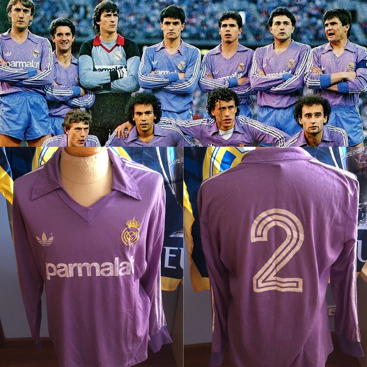 Camiseta Match de Míguel Porlan Chendo de la final de la Copa de la UEFA #museomerengue