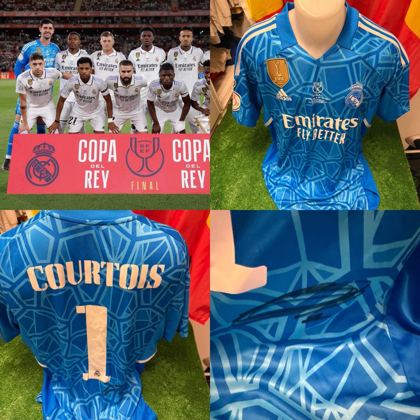 Camiseta de la final de la copa del Rey firmada por el gran Courtois